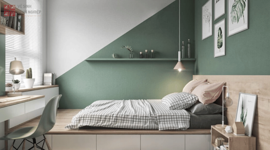 Phối màu sơn tường decor phòng ngủ nhỏ