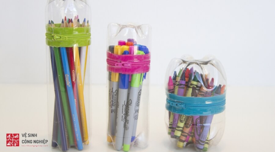 Hướng dẫn cách tái chế chai nhựa thành hộp đựng bút