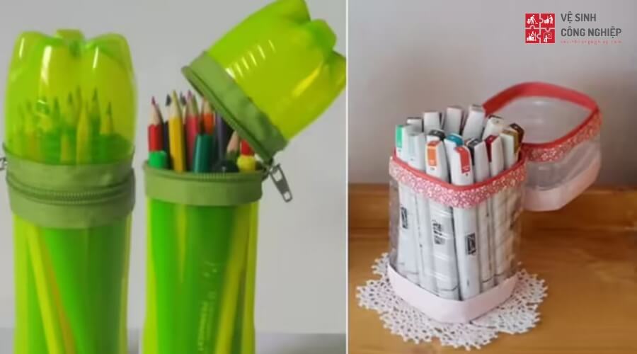 Tái chế chai nhựa thành hộp bút