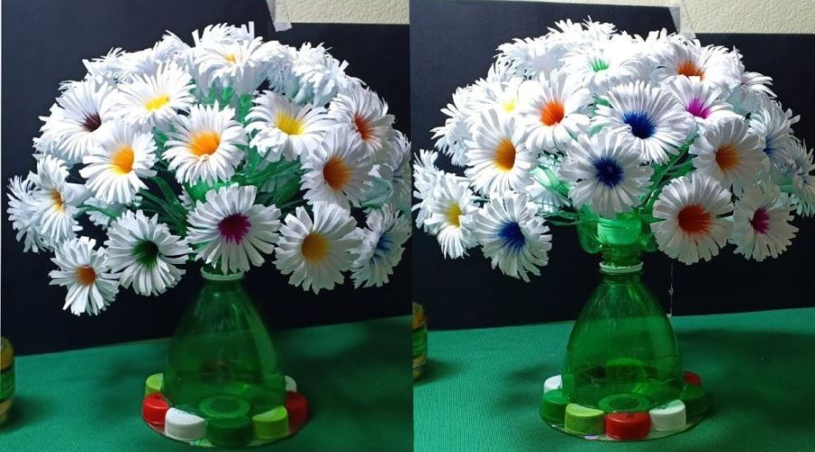 Ý tưởng làm hoa bằng chai nhựa