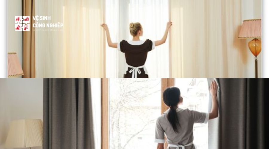 Bước 4: Mở rèm các cửa sổ