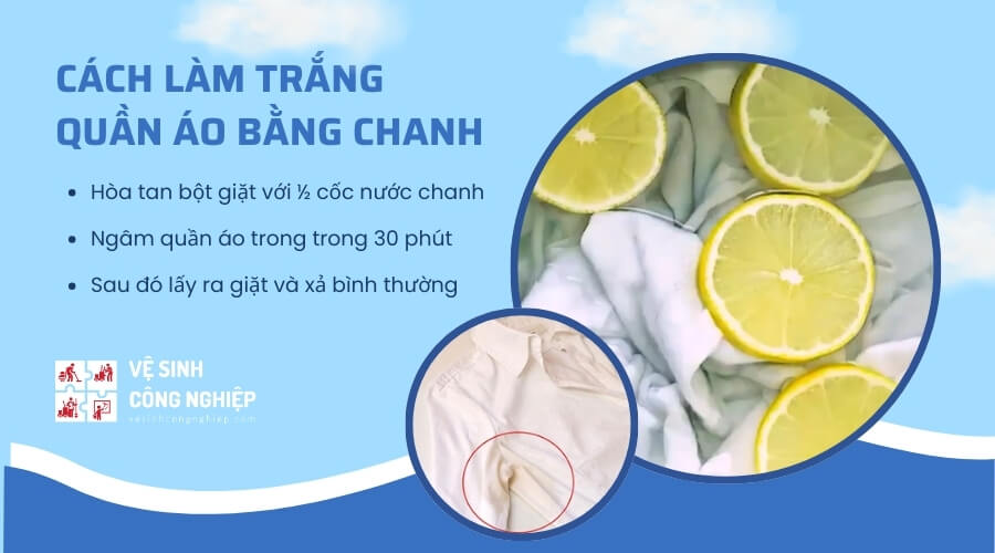 Cách làm trắng quần áo bằng chanh