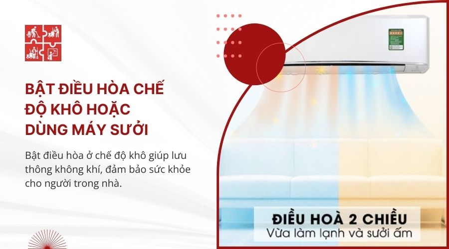 bật điều hòa chế độ khô