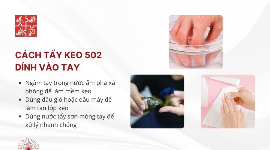 cách tẩy keo 502 dính vào tay