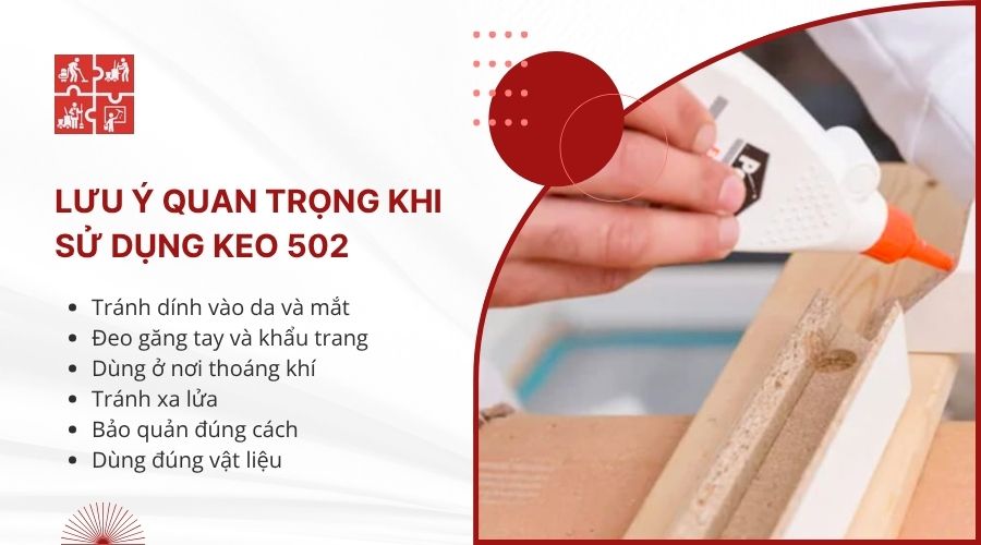 lưu ý khi sử dụng keo 502