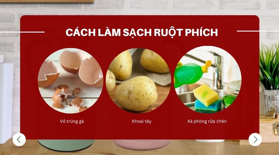 cách làm sạch cặn ruột phích