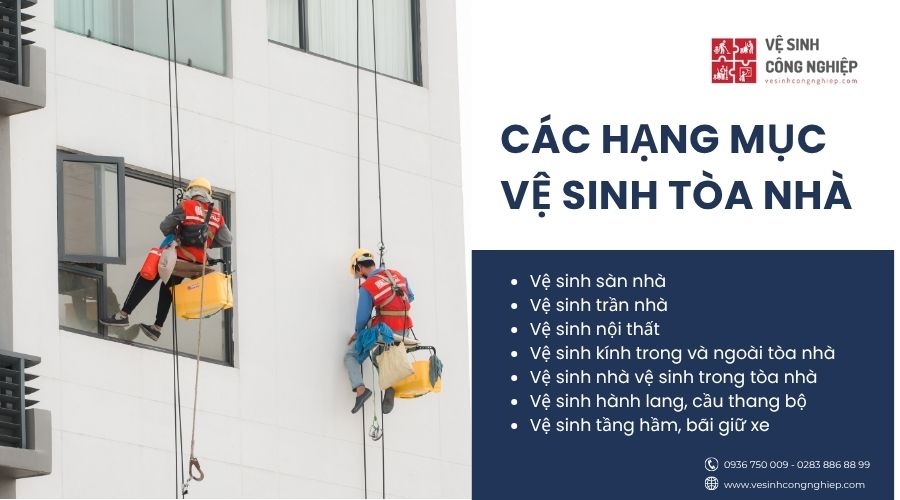 các hạng mục vệ sinh tòa nhà 