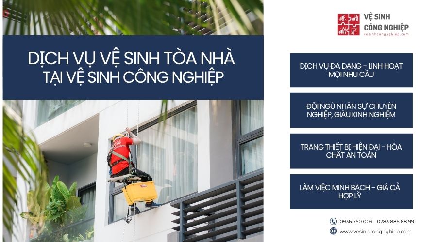 địa chỉ cung cấp dịch vụ vệ sinh tòa nhà trên cao