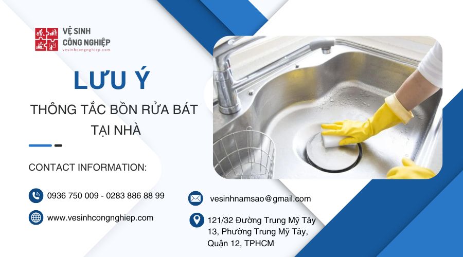 lưu ý thông tắc bồn rửa bát