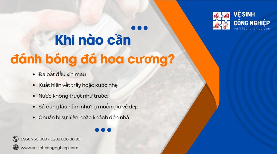 khi nào cần đánh bóng đá hoa cương 
