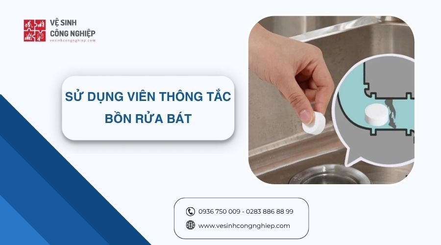sử dụng viên thông tắc bồn rửa bát 