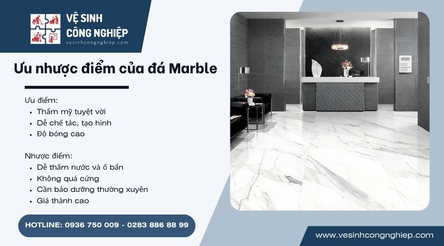 ưu nhược điểm của đá marble