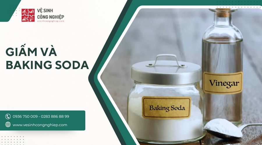 tẩy mốc bằng giấm và baking soda