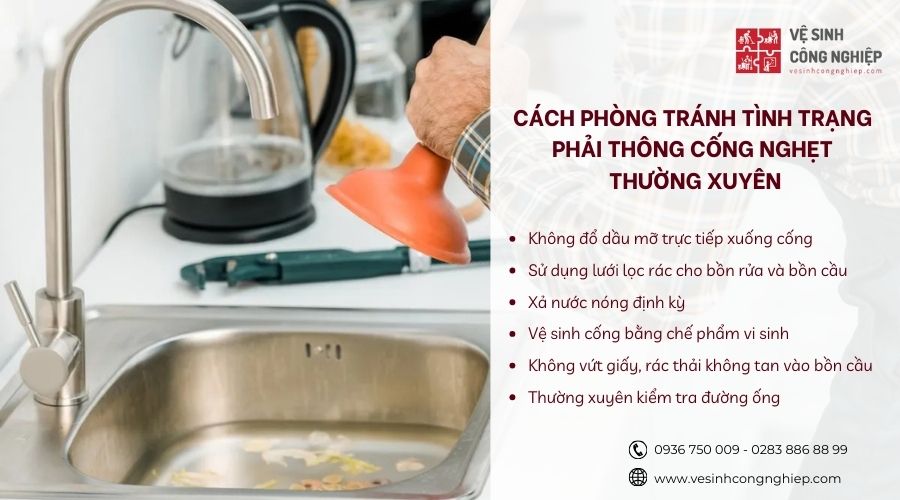 cách phòng tránh tình trạng thông cống nghẹt thường xuyên 