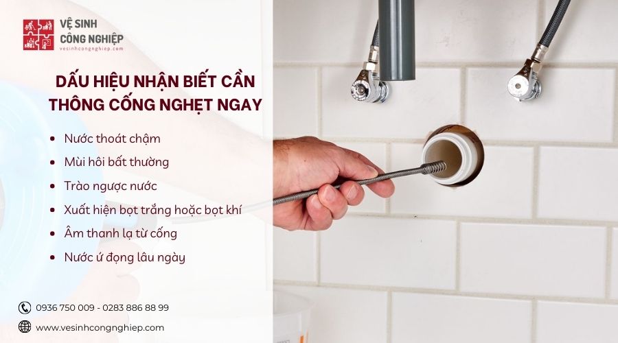 dấu hiệu nhận biết cần thông cống nghẹt