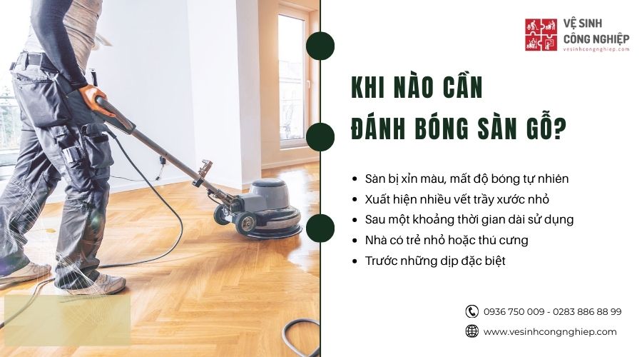 khi nào cần đánh bóng sàn gỗ 