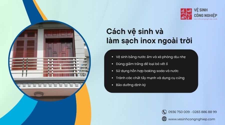 cách vệ sinh và làm sạch inox ngoài trời 