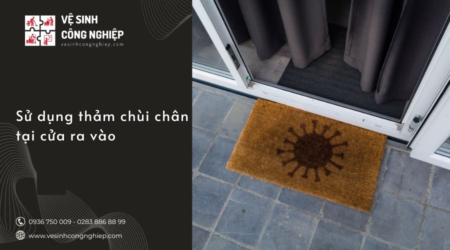 sử dụng thảm chùi chân ngăn ngừa bụi mịn 