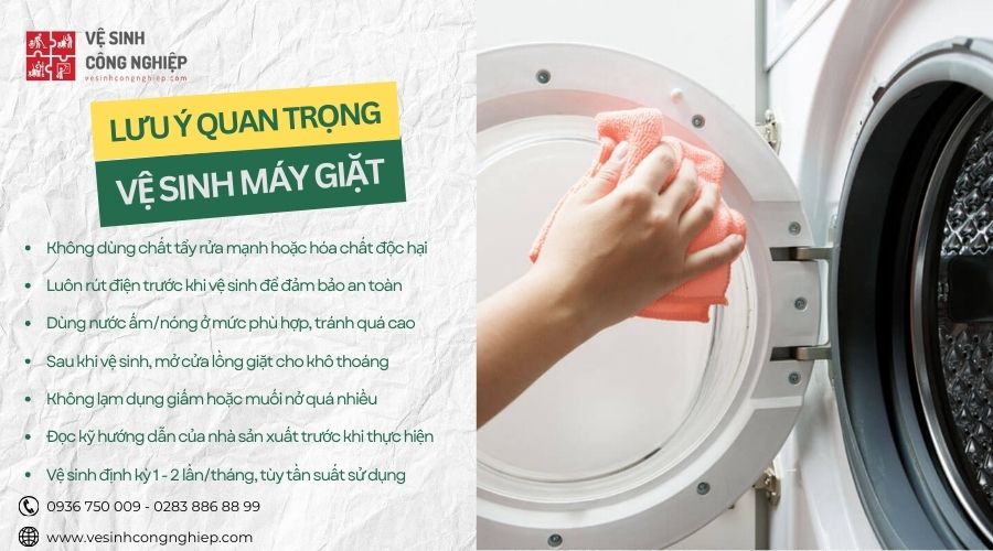 lưu ý quan trọng vệ sinh máy giặt 