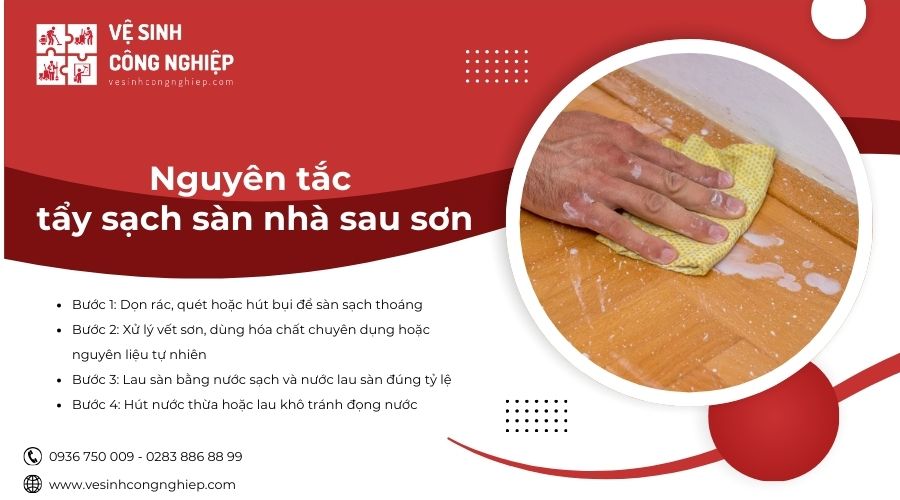 nguyên tắc tấy sạch sàn nhà sau sơn 