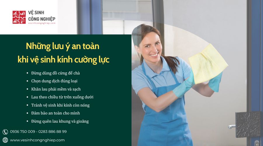 lưu ý an toàn khi vệ sinh kính cường lực 