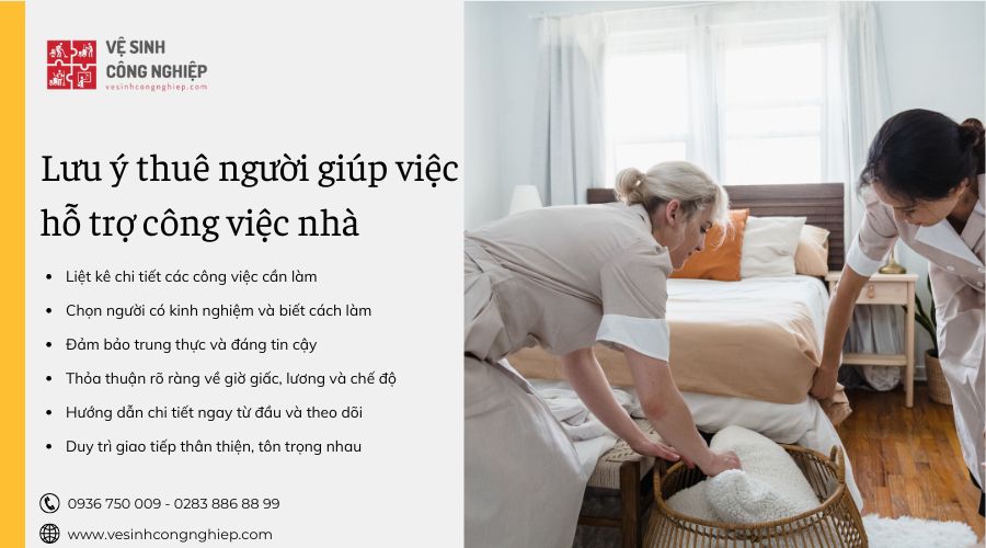 lưu ý thuê người giúp hỗ trợ các công việc nhà