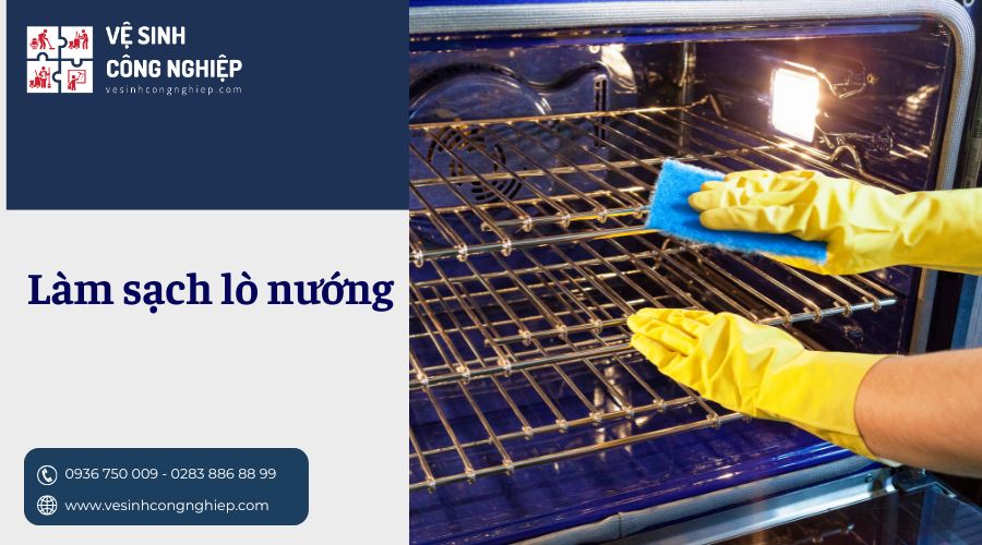 vệ sinh vật dụng bằng cách làm sạch lò nướng