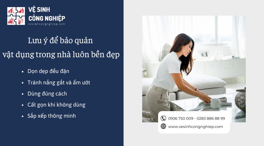 lưu ý bảo quản vật dụng trong nhà