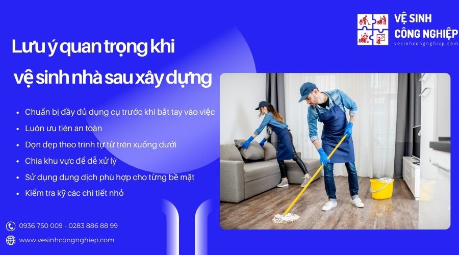 lưu ý quan trọng khi vệ sinh nhà xây dựng 