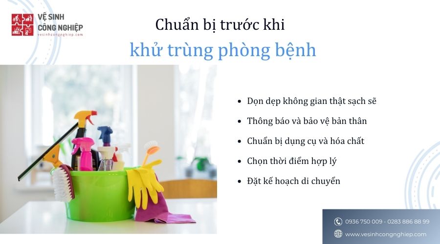 chuẩn bị trước khi khử trùng phòng bệnh 