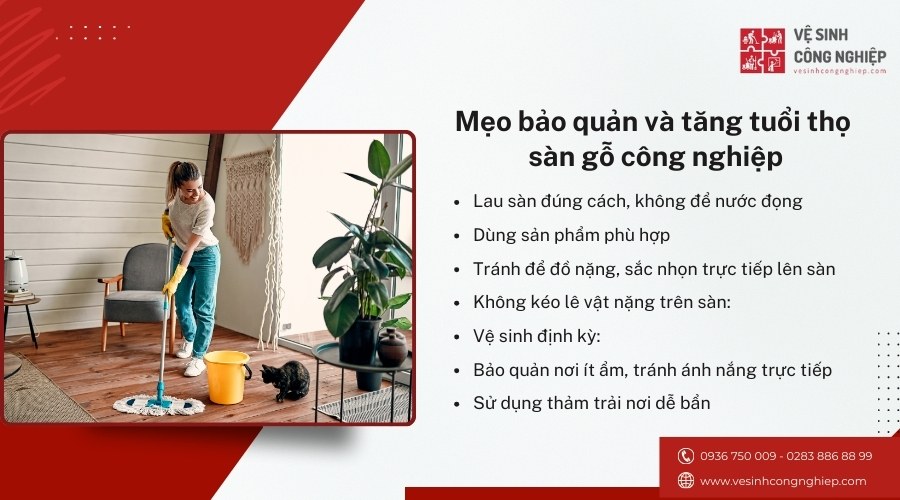 bảo quản và tăng tuổi thọ sàn gỗ công nghiệp 