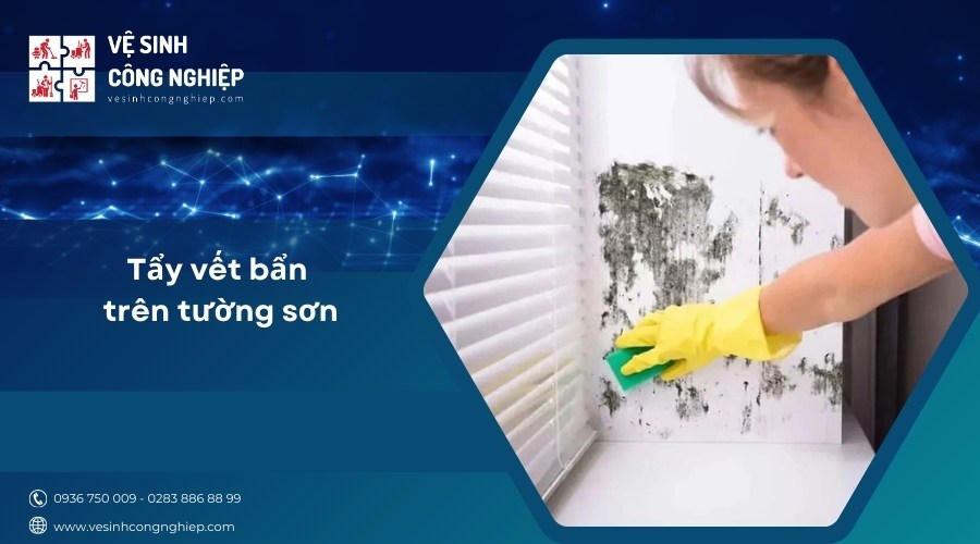 tẩy vết bẩn trên tường sơn 
