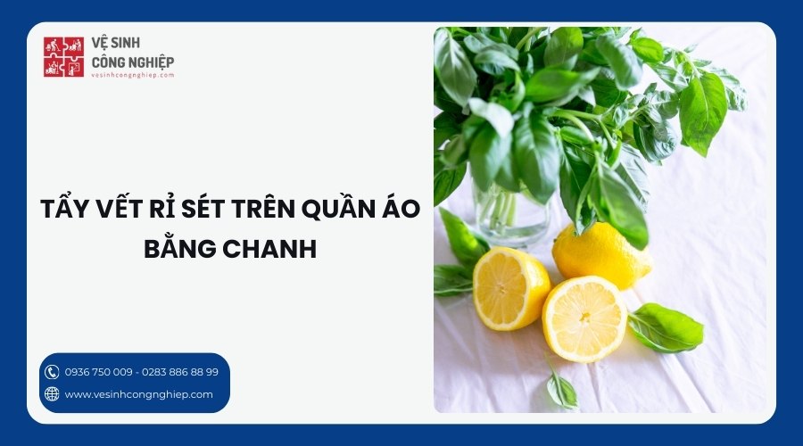 tẩy vết rỉ sét trên quần áo bằng chanh 