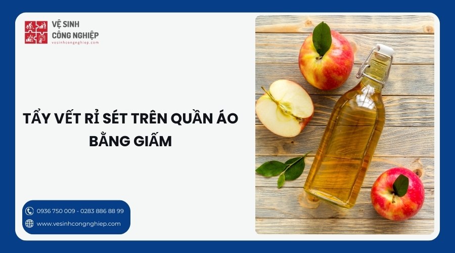 tẩy vết rỉ sét trên quần áo bằng giấm
