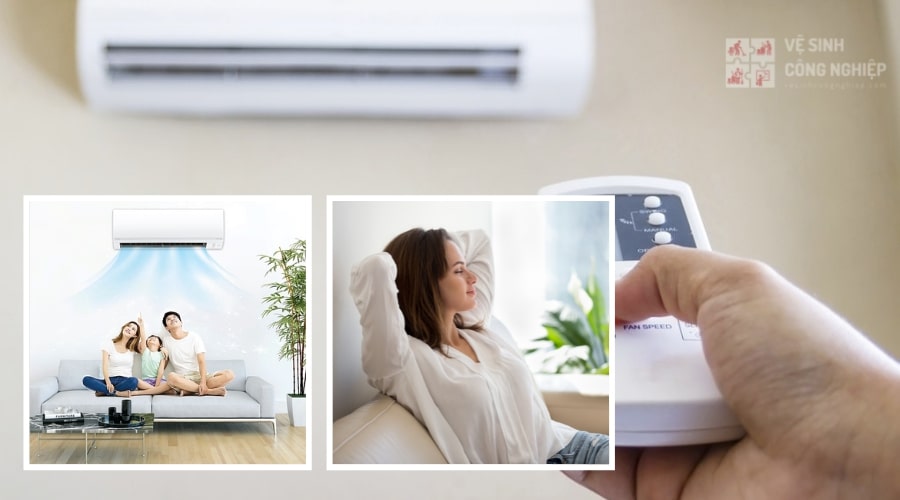 Sử dụng điều hòa và máy hút ẩm để tạo không gian thoáng mát