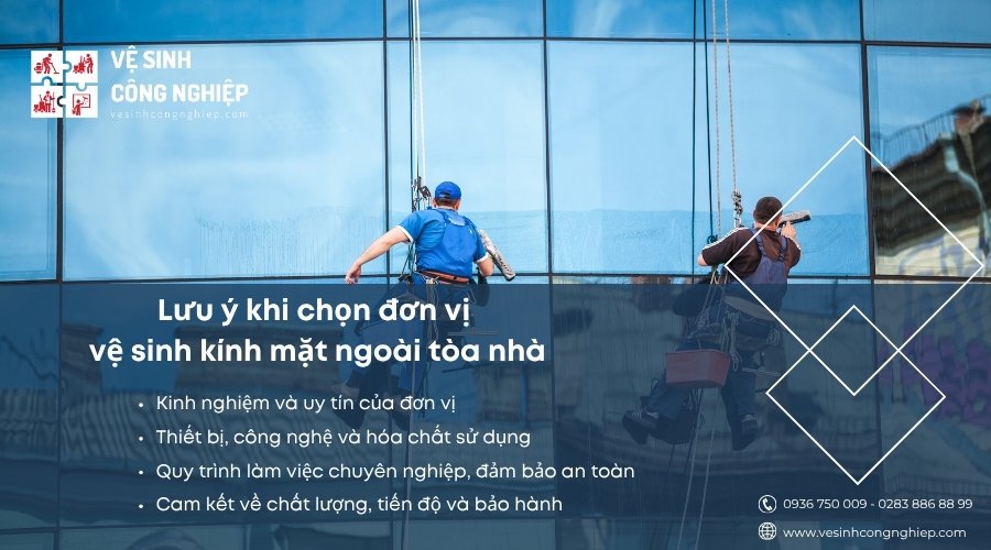 lưu ý khi chọn đơn vị vệ sinh kính mặt ngoài tòa nhà