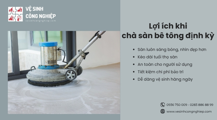 lợi ích khhi chà sàn bê tông