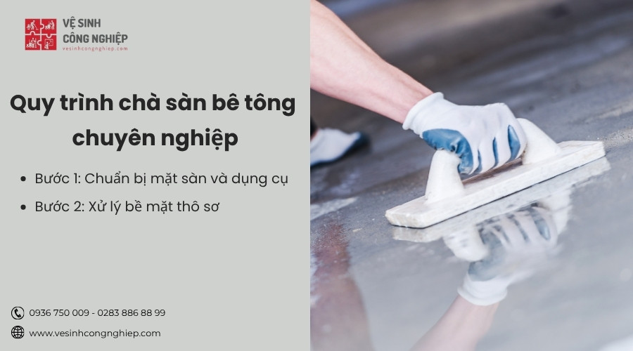quy trình chà sàn bên tông chuyên nghiệp