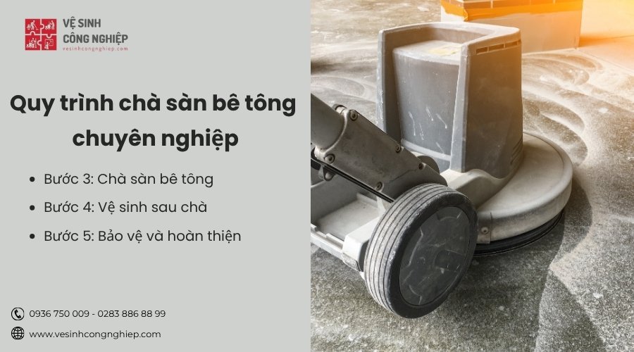 quy trình chà sàn bê tông