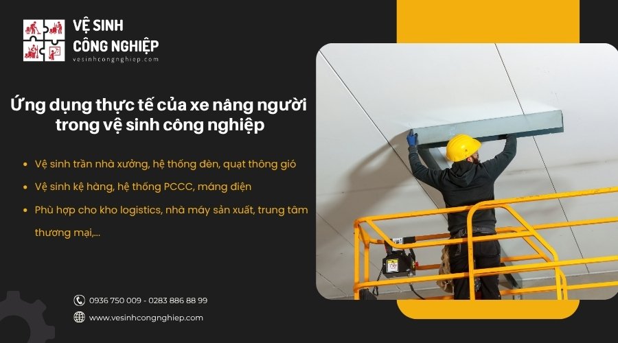 ứng dụng xe nâng người làm việc trên cao