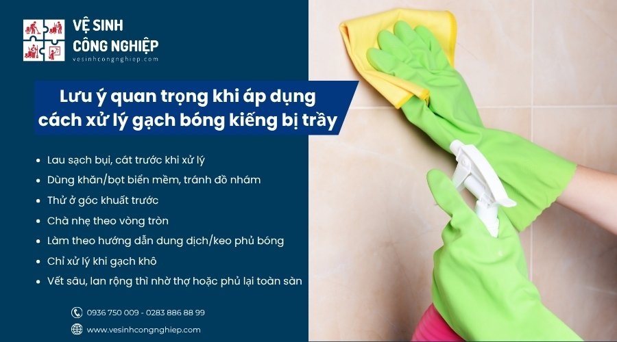 lưu ý khi xử lý gạch bóng kiến bị trầy