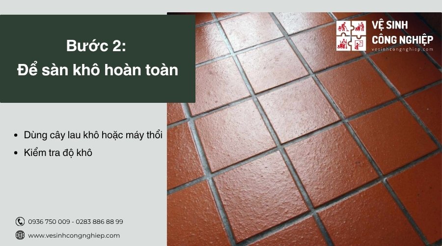 để sàn khô hoàn toàn 