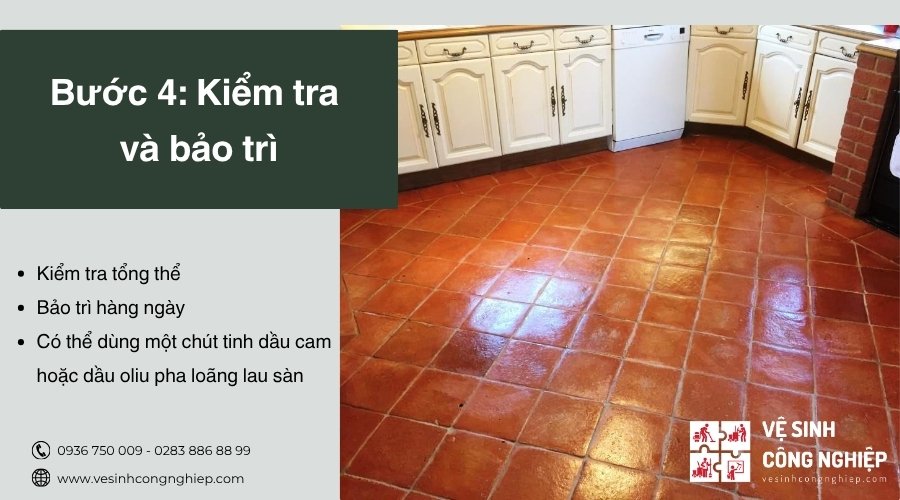 kiểm tra và bảo trì khi đánh bóng sàn gạch đỏ 