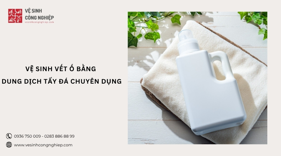 tẩy vết ố trên bề mặt đá trắng bằng dung dịch tẩy chuyên dụng 
