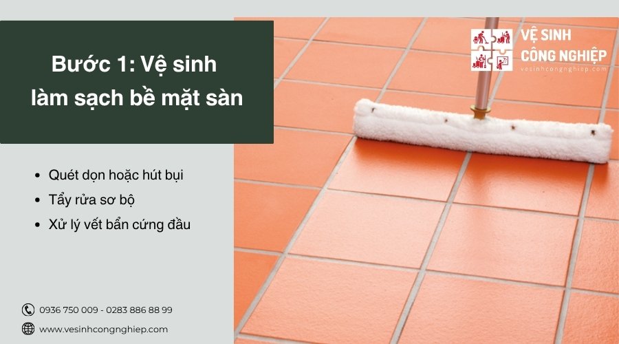 vệ sinh làm sạch bề mặt sàn 