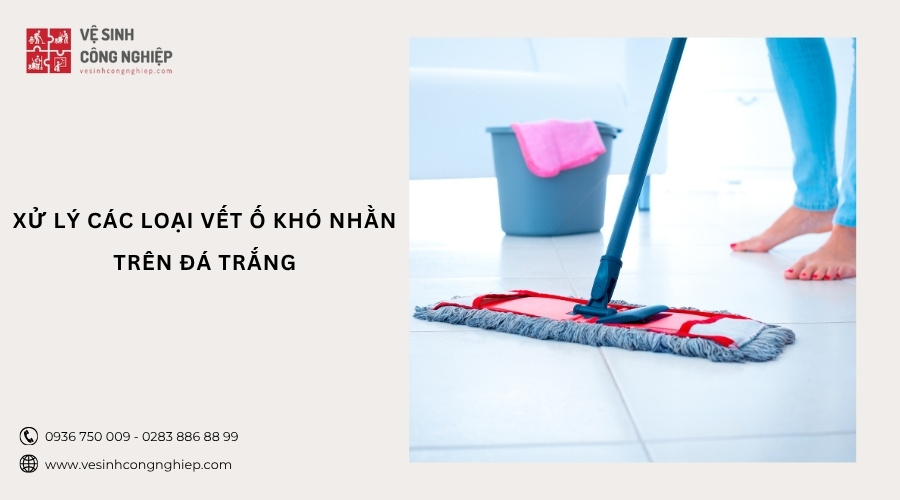 xử lý vết ố trên đá trắng 
