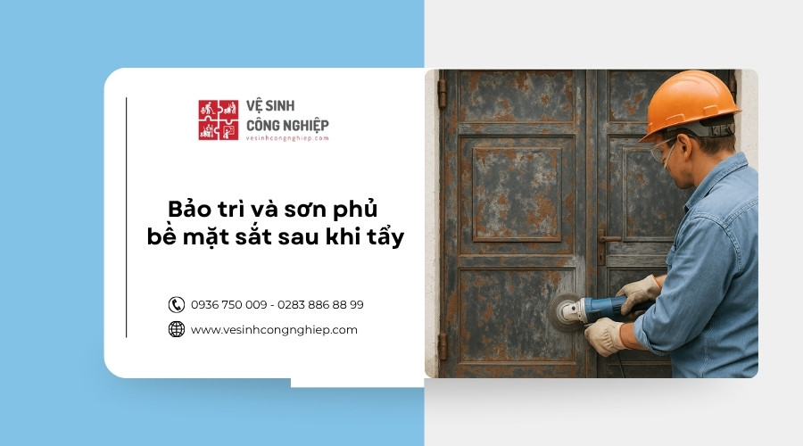 bảo trì và sơn phủ khi tẩy sơn xịt trên sắt