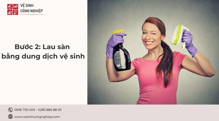 lau sàn bằng dung dịch vệ sinh 
