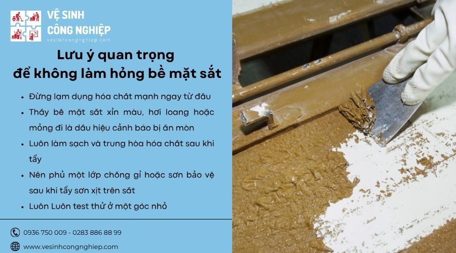 lưu ý khi tẩy sơn xịt trên sắt