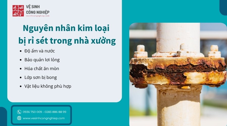 nguyên nhân kim loại bị rỉ sét ở nhà xưởng